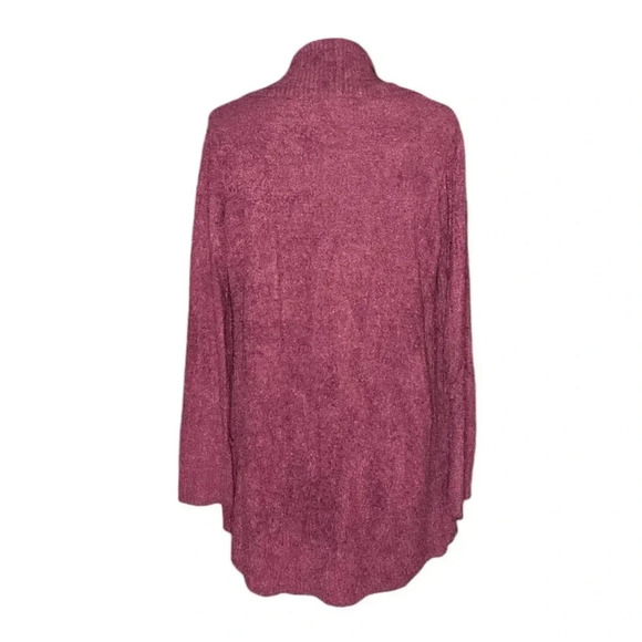 BAREFOOT DREAMS | CozyChic Lite®Circle Open Front Cardigan in Burgundy Size XS/S - Picture 8 of 11